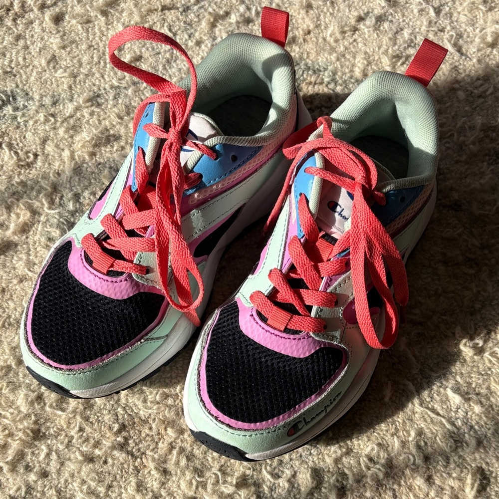 Champion Kids Mint, Pink & Black Multicolored Athletic Sneakers